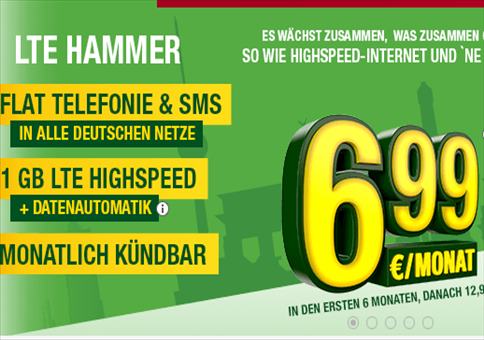 Allnet + 1GB LTE für 6,99€