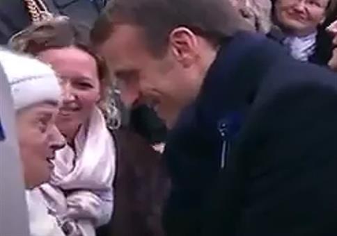 101 Jahre alte Frau trifft den französischen Präsidenten