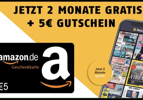 2 Monate Readly Magazin-Flat GRATIS + 5€ Amazon Gutschein