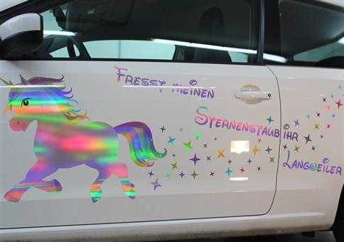 Einhorn Aufkleber fürs Frauenauto
