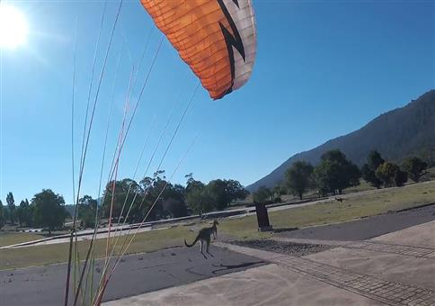 Nach der Paragliding Landung folgt der Angriff
