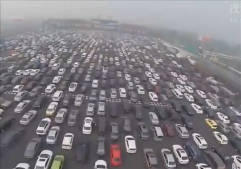 Normaler Verkehrsstau in China