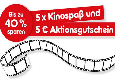 5x Cinemaxx Kinogutscheine + 5€ Gutschein für 29,95€