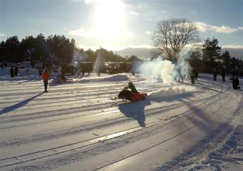 Methanol Snowmobile Drag Race