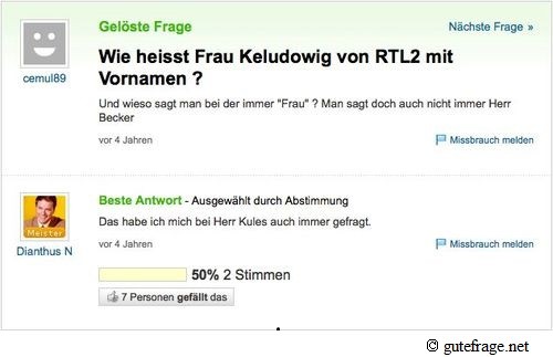 Dumme Frage zu Frau Keludowig